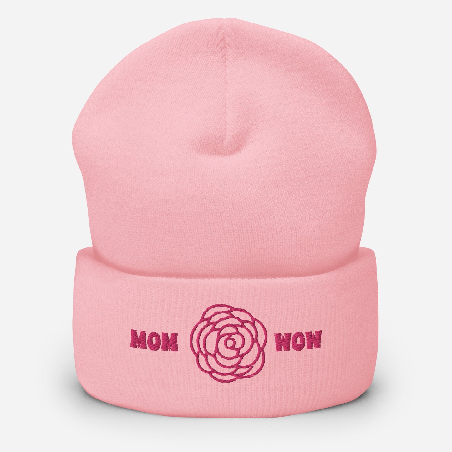 "MOM WOW" snuggly cuffed beanie