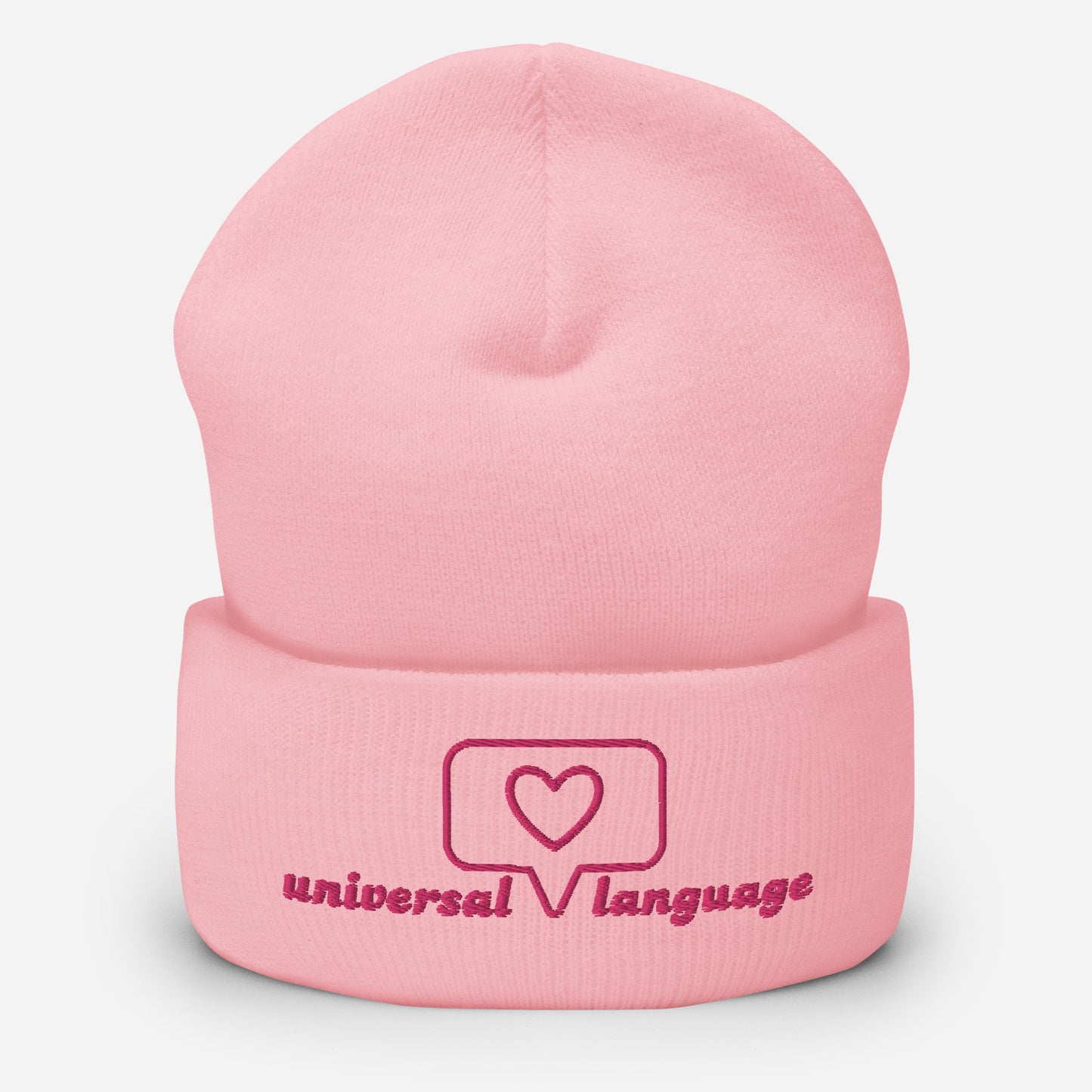 "Universal Language" snuggly cuffed beanie