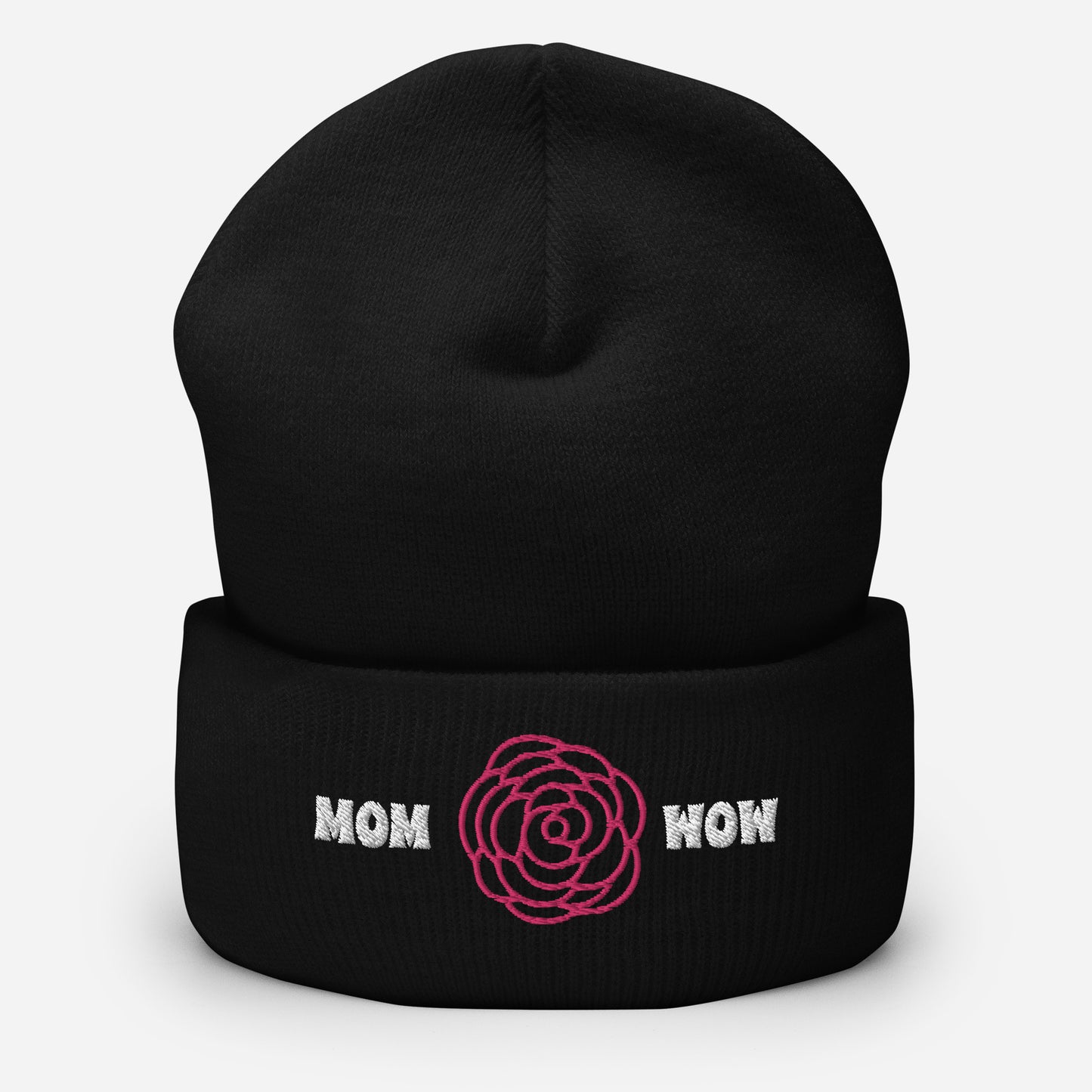 "MOM WOW" snuggly cuffed beanie