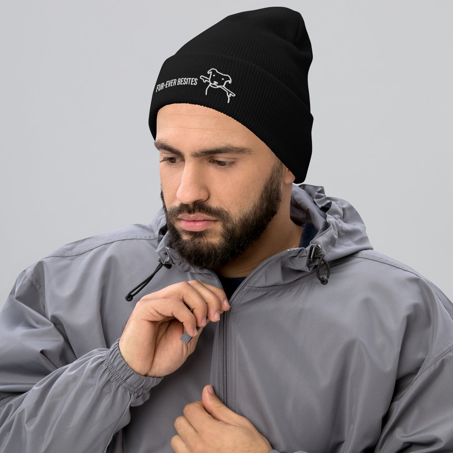 "Dog Fur-ever" snuggly cuffed beanie