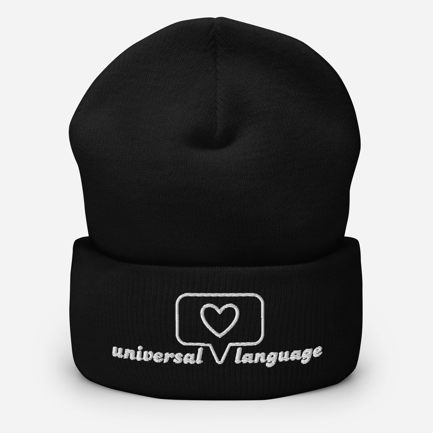 "Universal Language" snuggly cuffed beanie