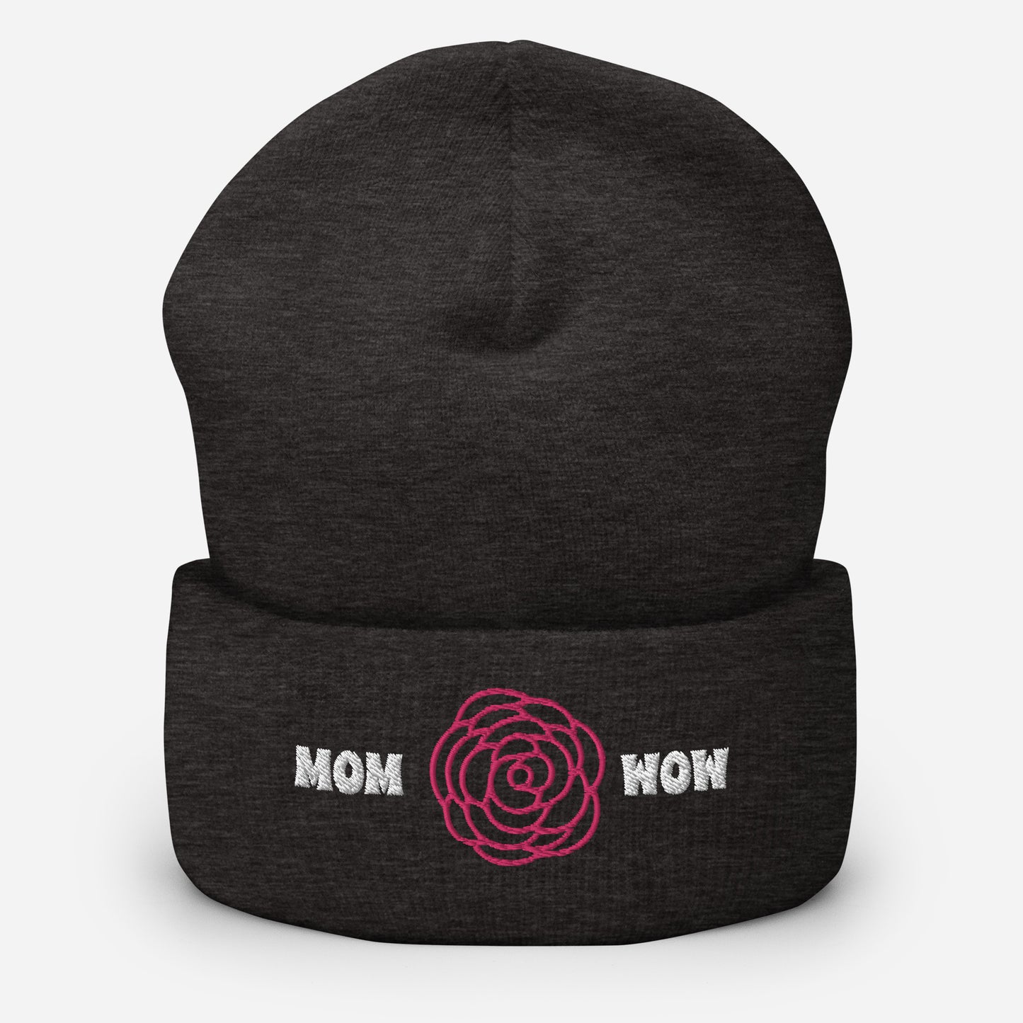 "MOM WOW" snuggly cuffed beanie