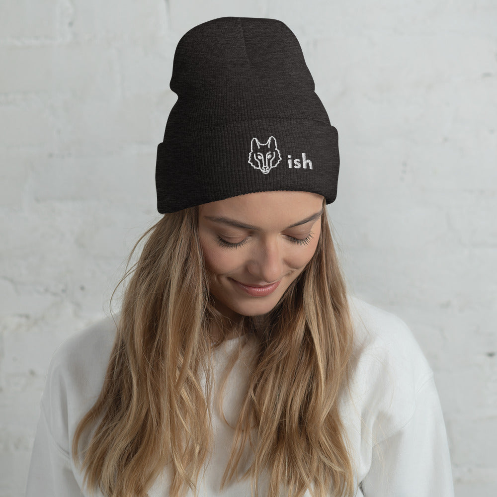 "Wolf-ish" snuggly cuffed beanie