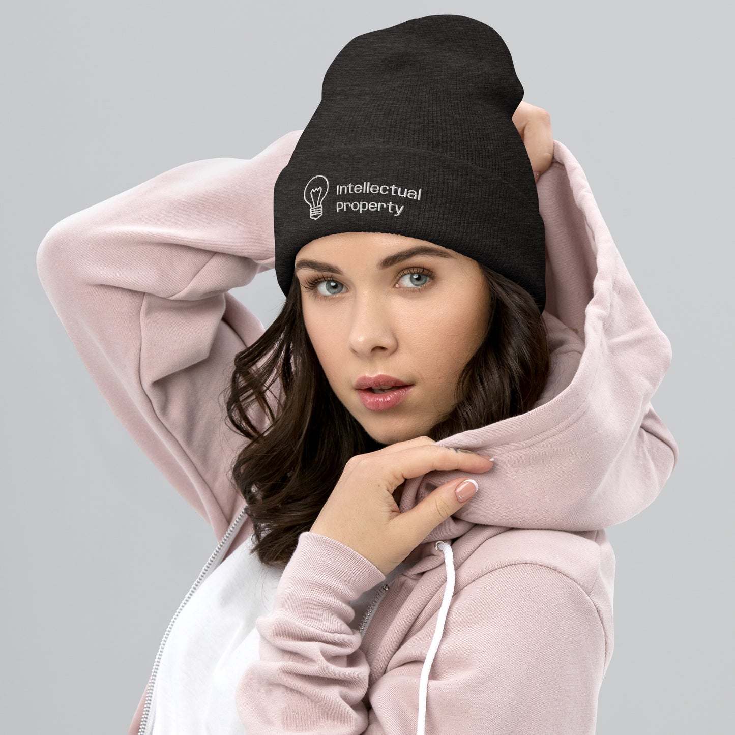 "Genius" snuggly cuffed beanie