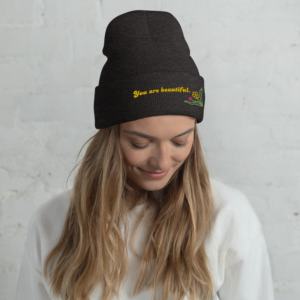 "Beautiful" snuggly cuffed beanie