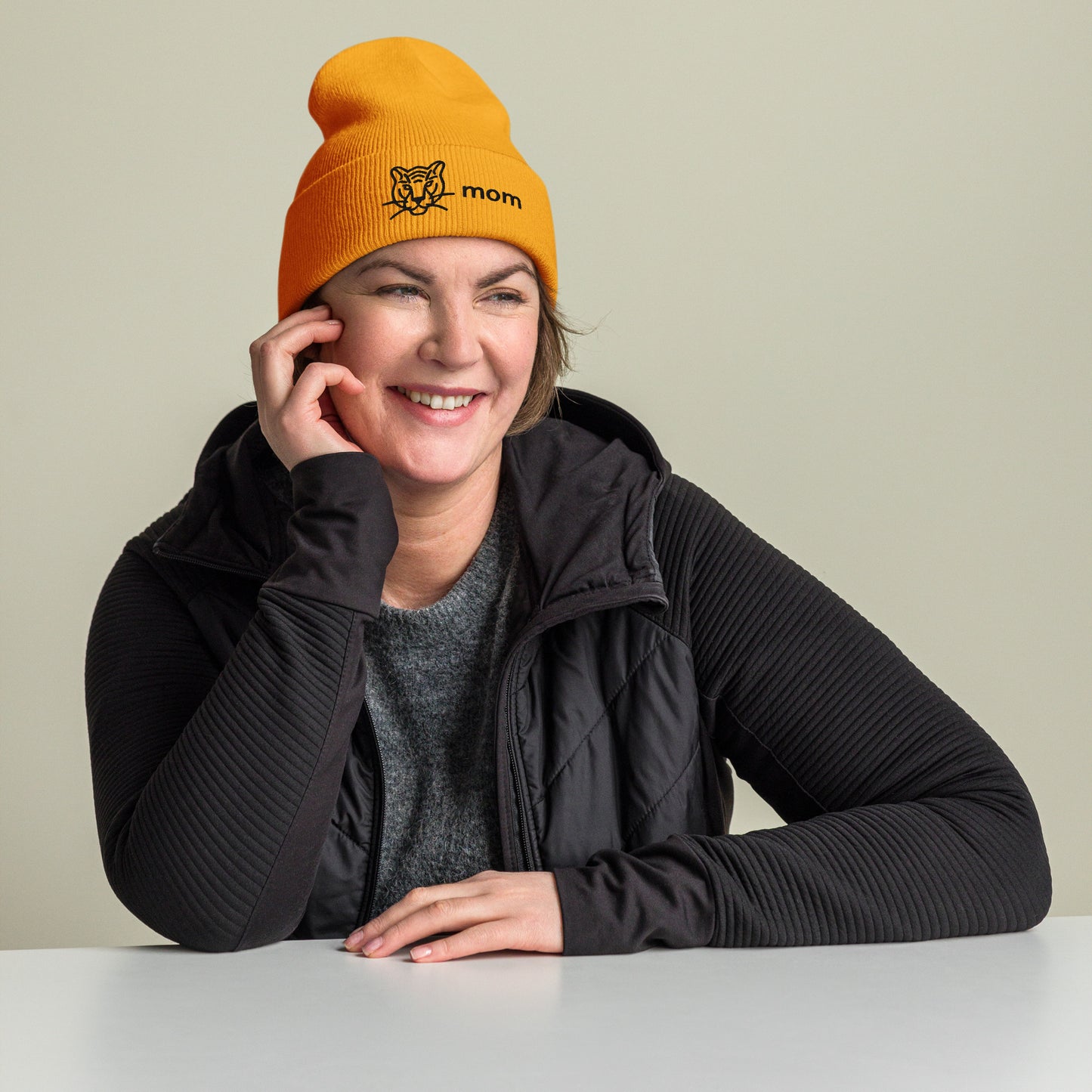 "Tiger Mom" snuggly cuffed beanie