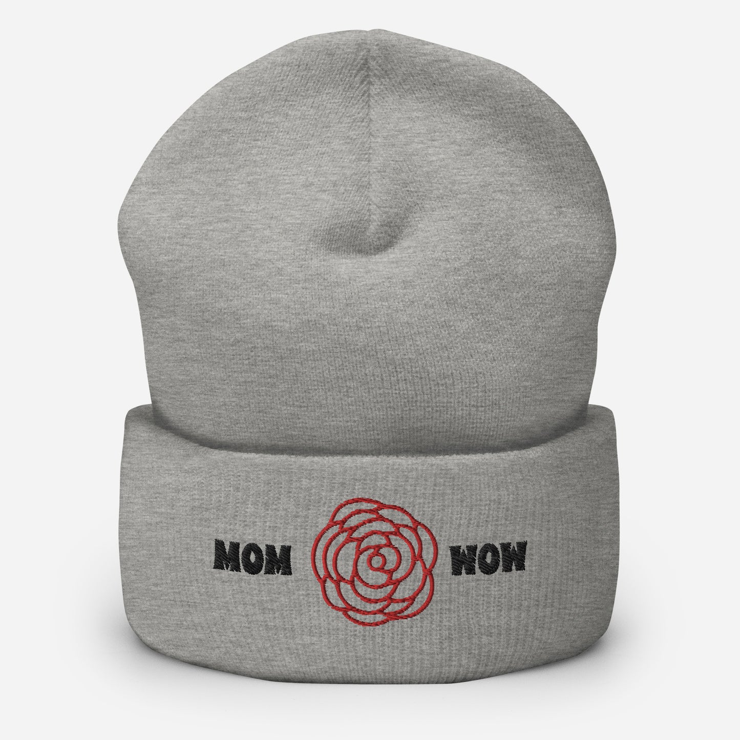 "MOM WOW" snuggly cuffed beanie