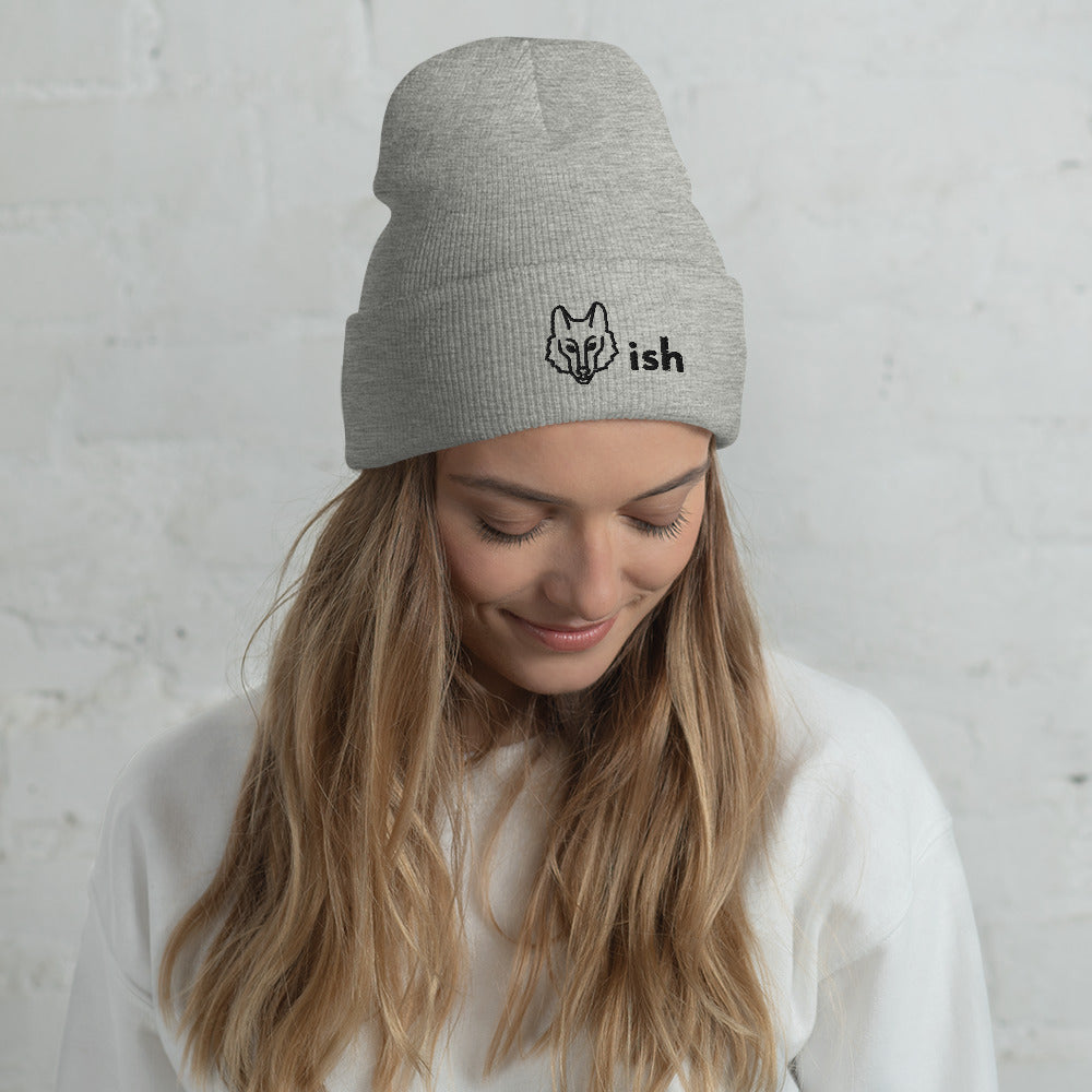 "Wolf-ish" snuggly cuffed beanie