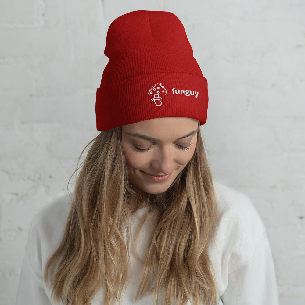 "Funguy" snuggly cuffed beanie