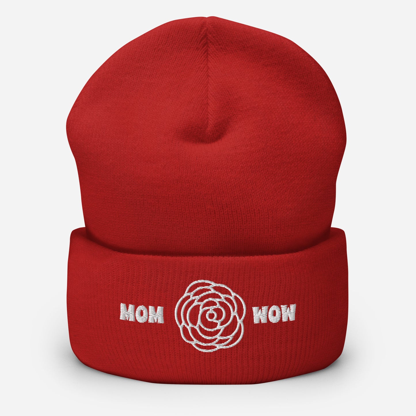 "MOM WOW" snuggly cuffed beanie