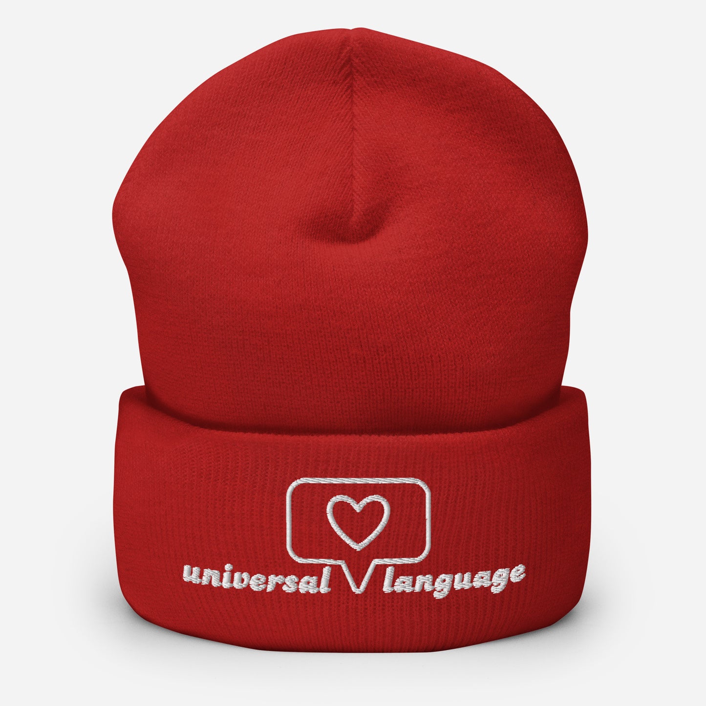 "Universal Language" snuggly cuffed beanie