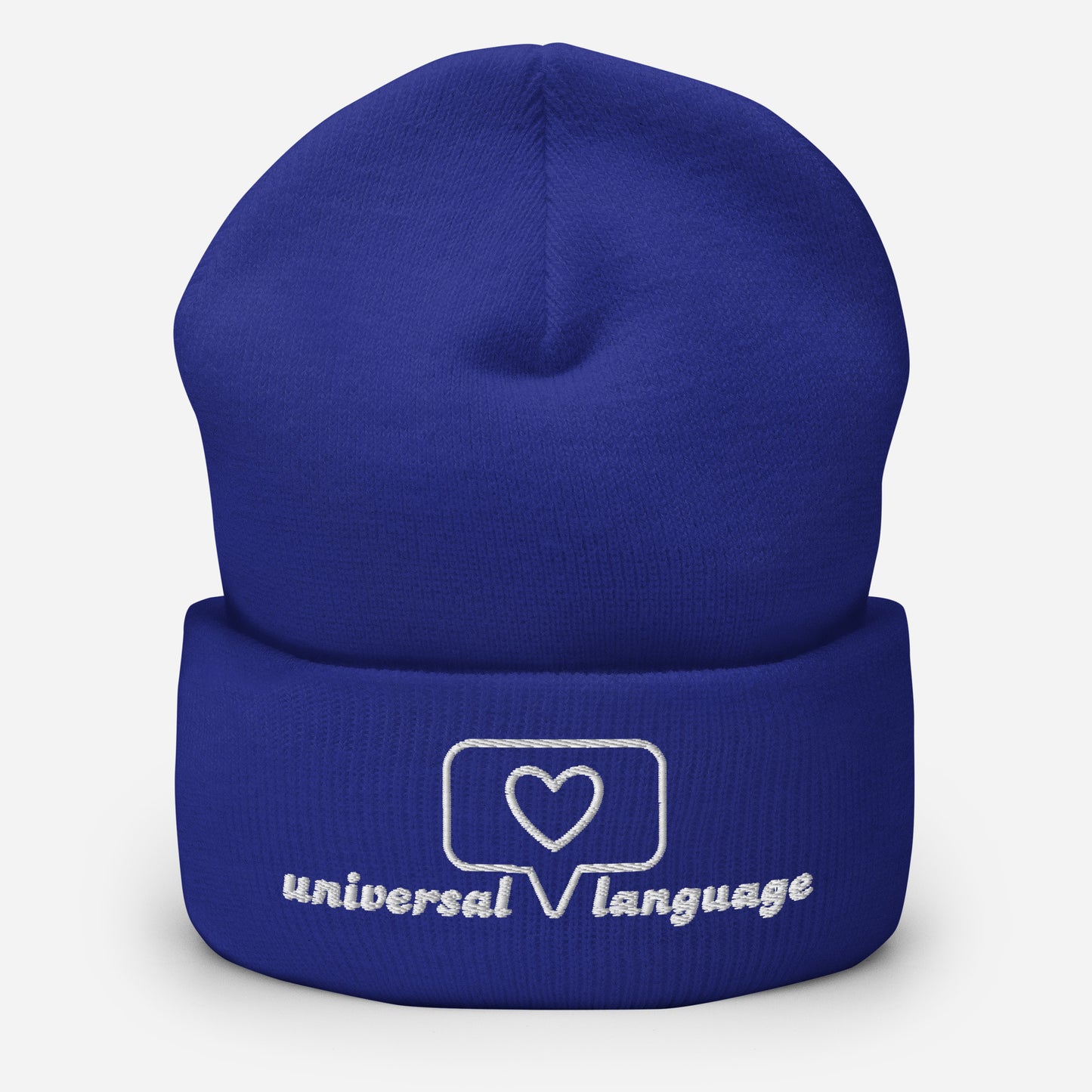 "Universal Language" snuggly cuffed beanie