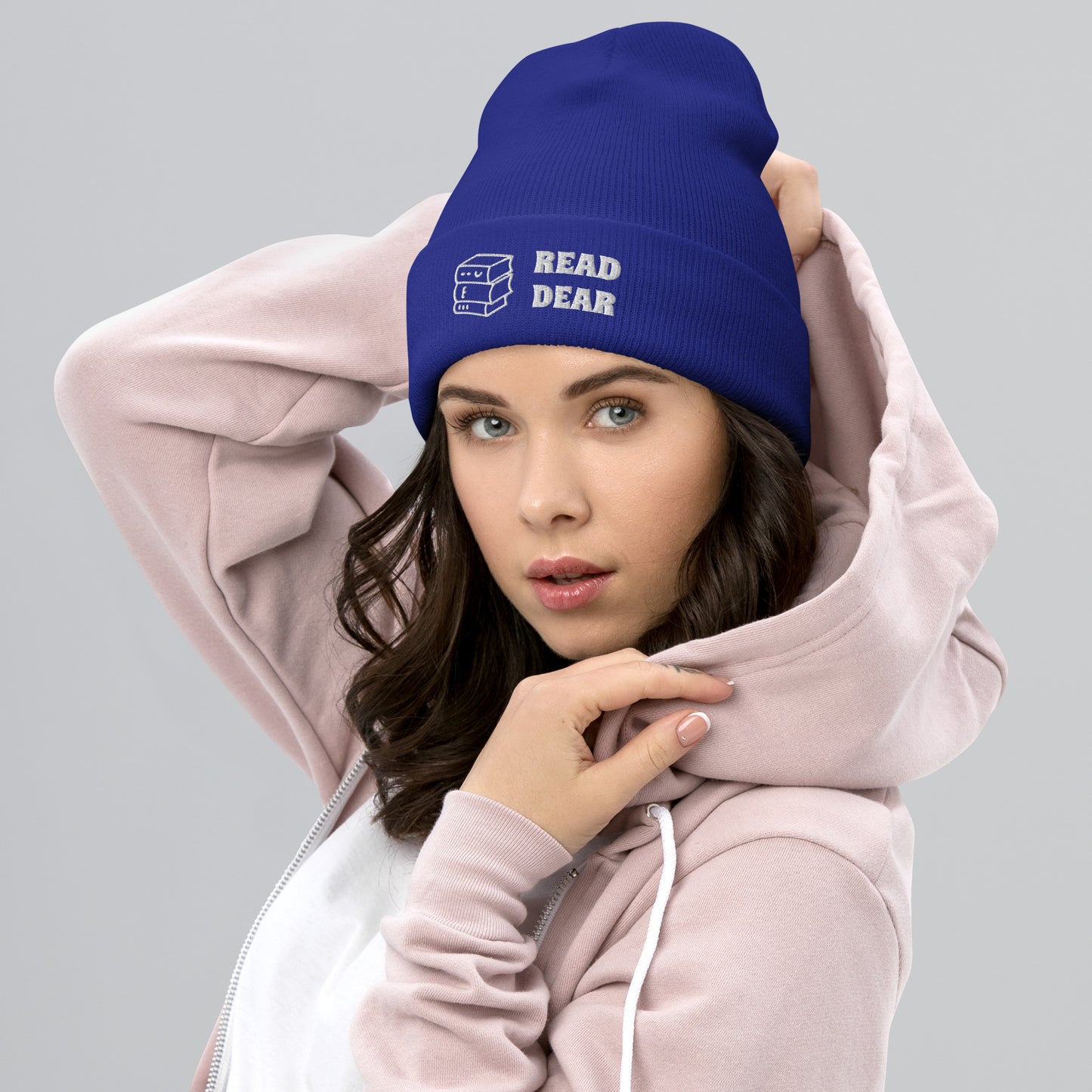 "Read Dear" snuggly cuffed beanie