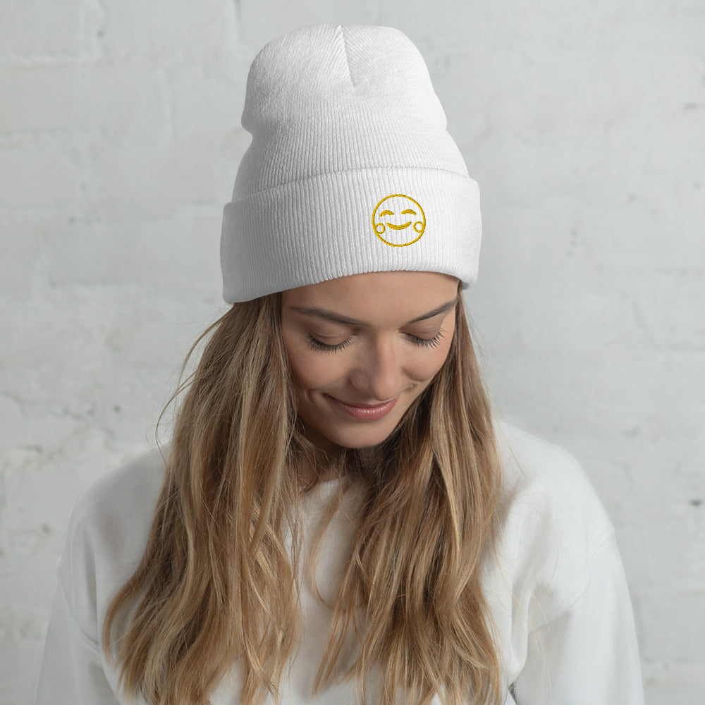 "Happiness" snuggly cuffed beanie