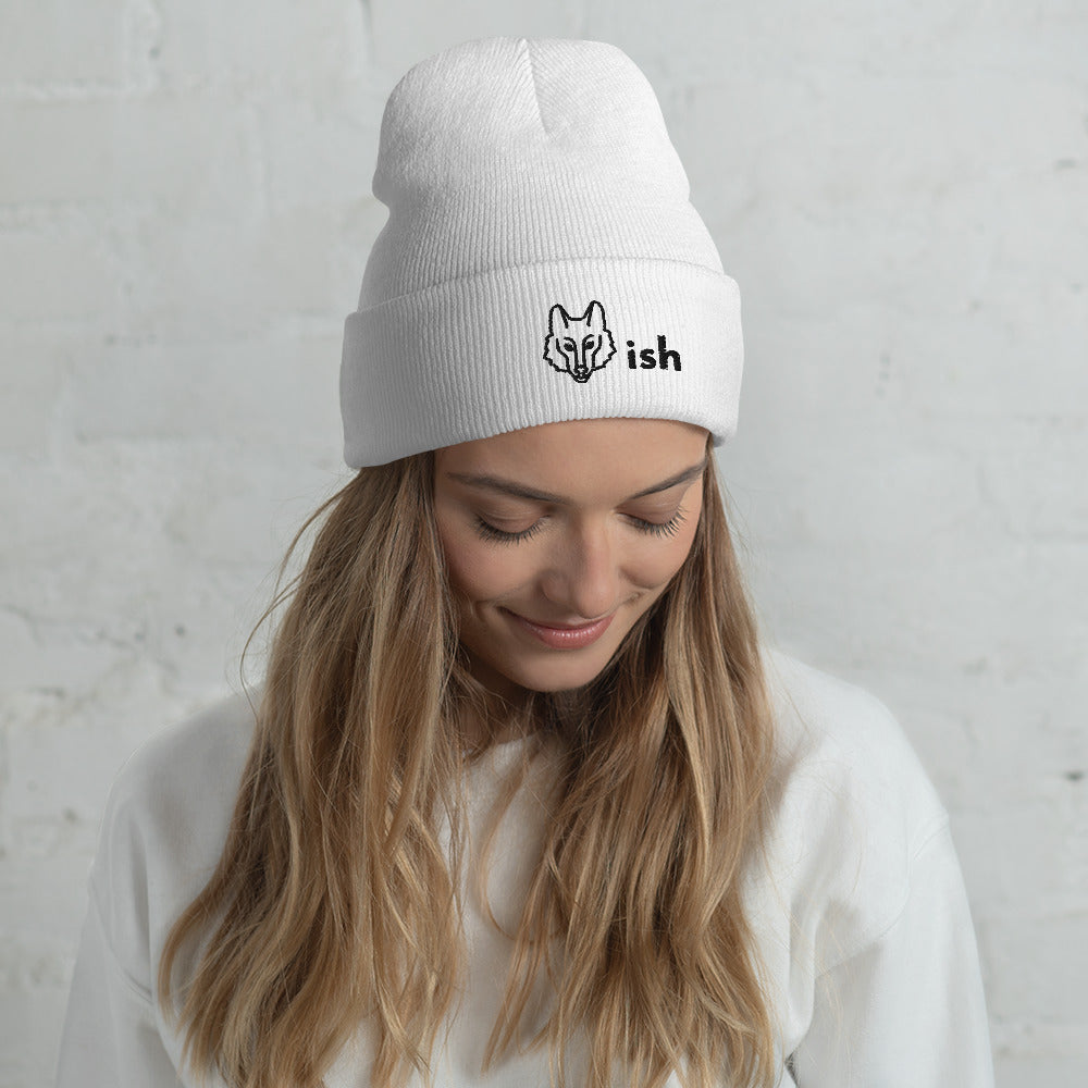 "Wolf-ish" snuggly cuffed beanie