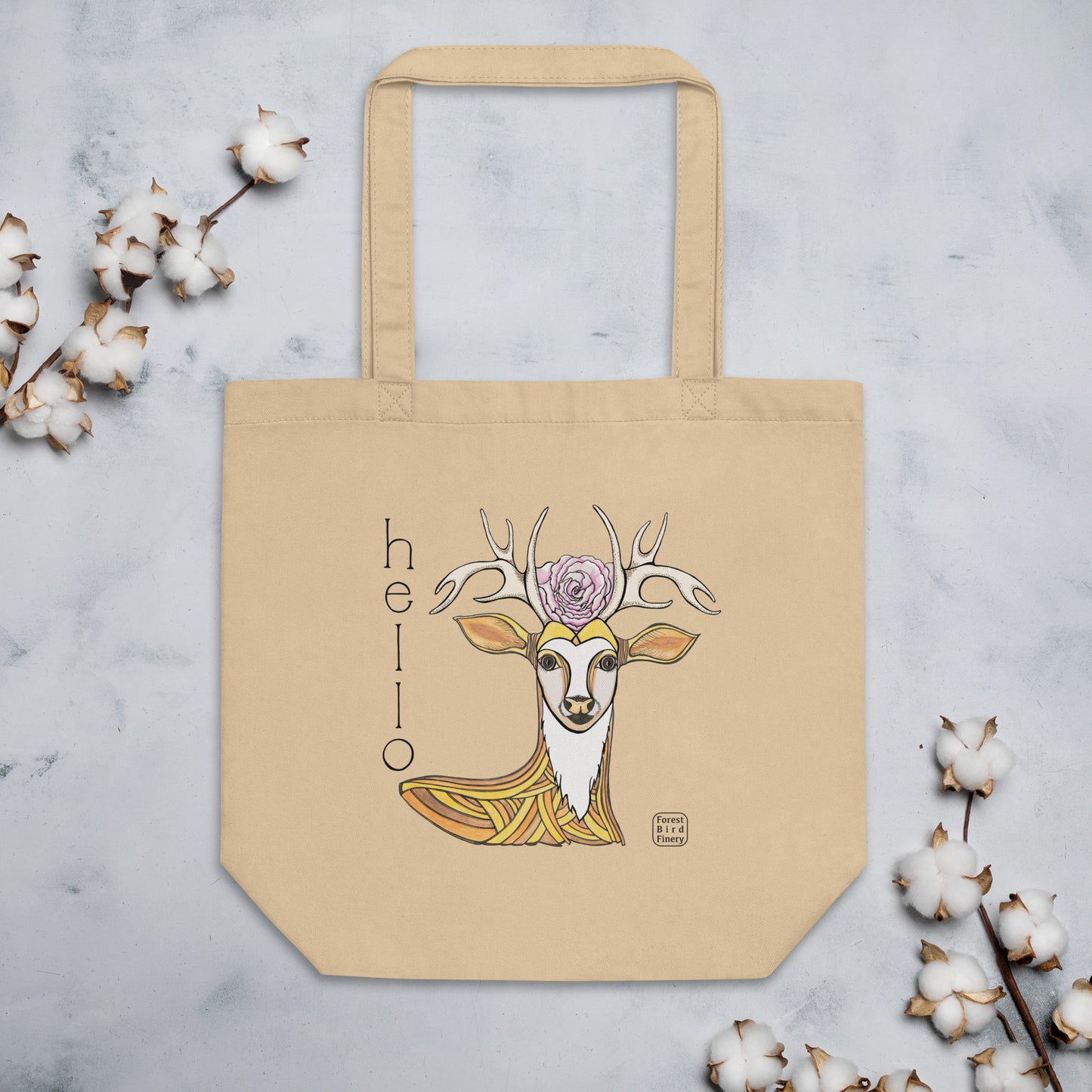 "Hello" 100% organic cotton Eco Tote Bag