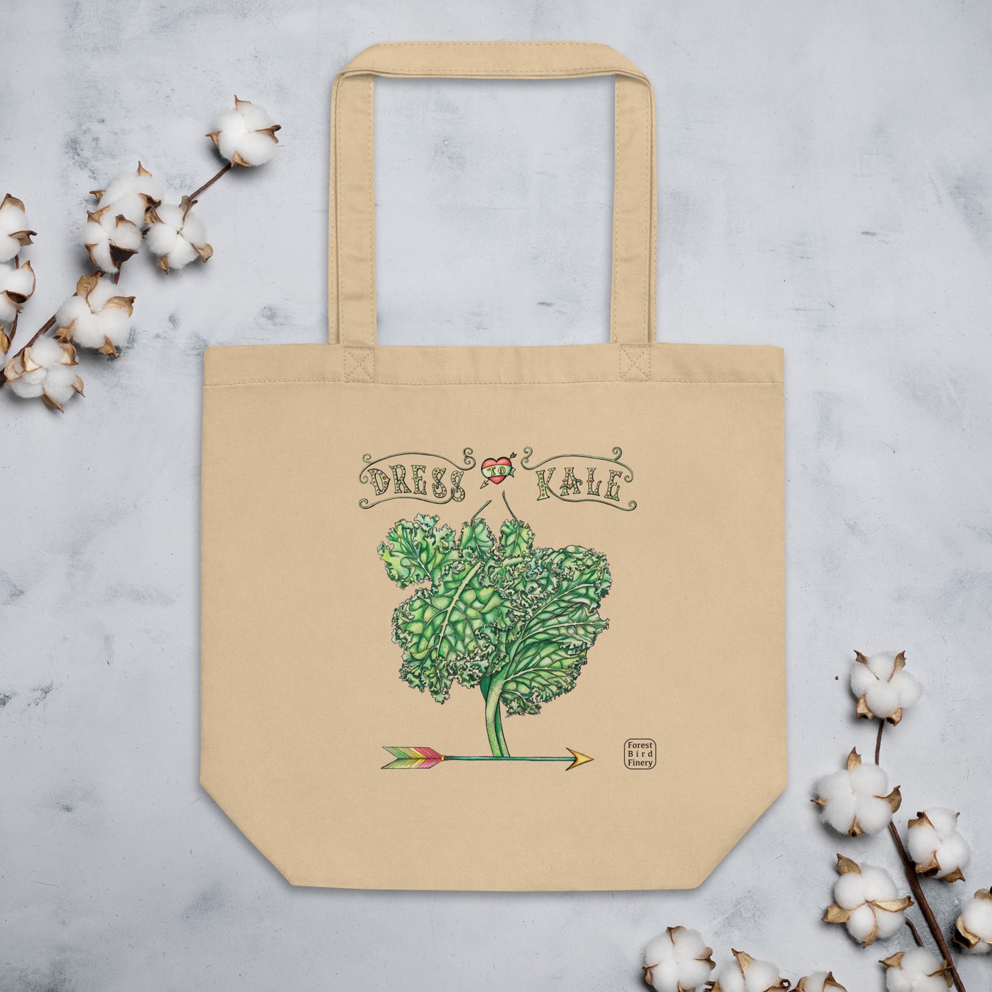 "Dress to Kale" 100% organic cotton Eco Tote Bag