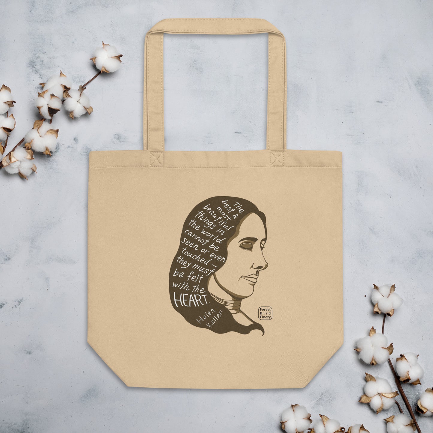 "Helen Keller" 100% organic cotton Eco Tote Bag