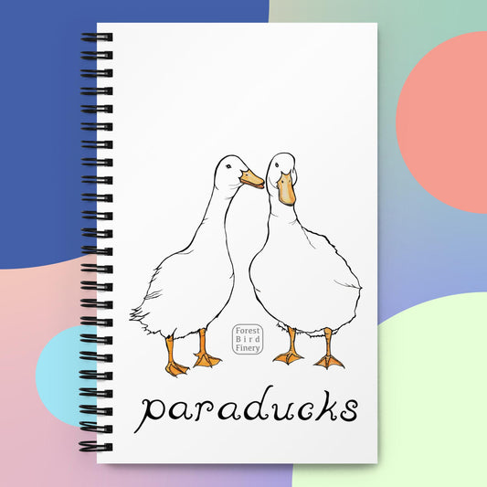 "Paraducks" spiral dotted notebook