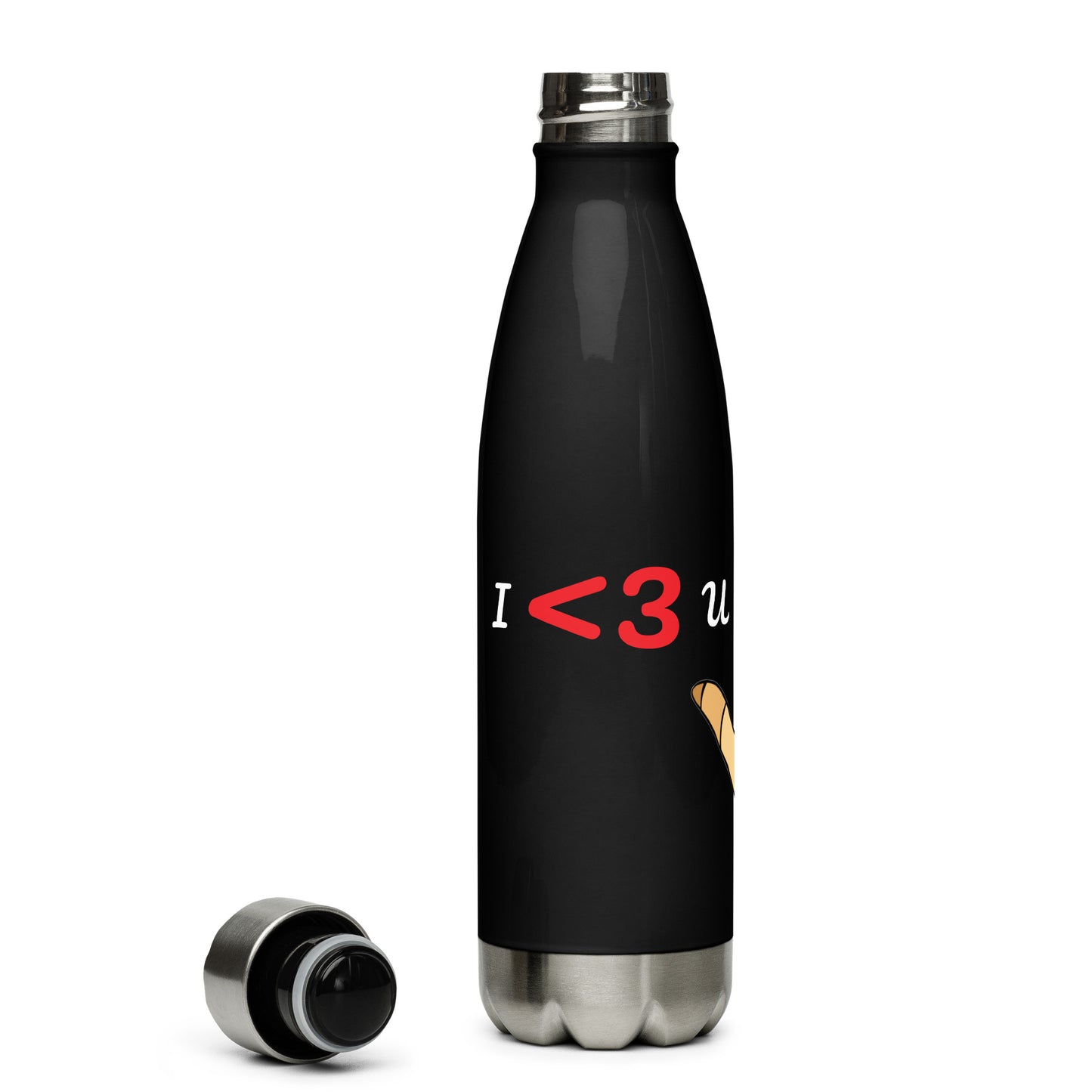 "I <3 You" stainless steel water bottle