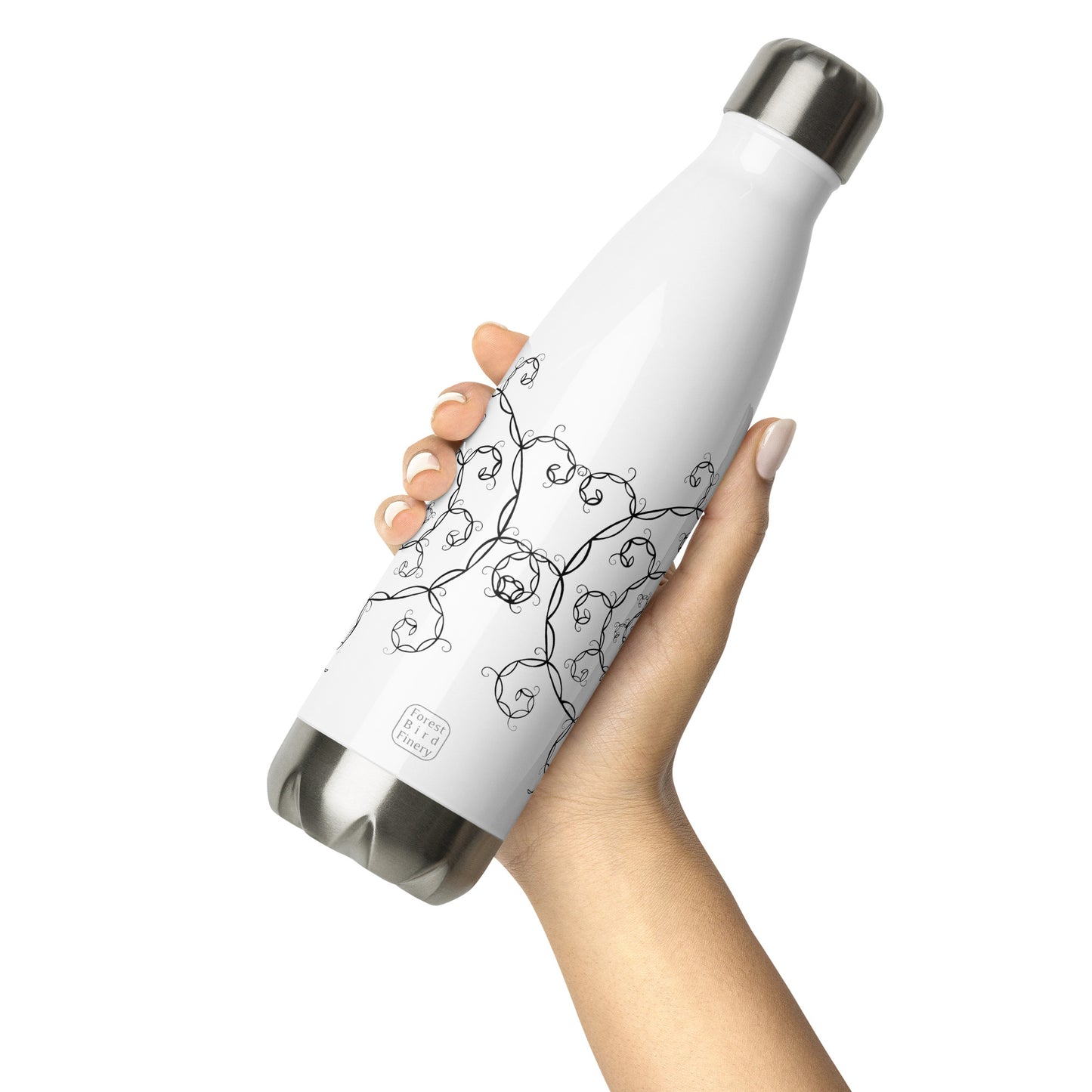 "Fractal" stainless steel water bottle