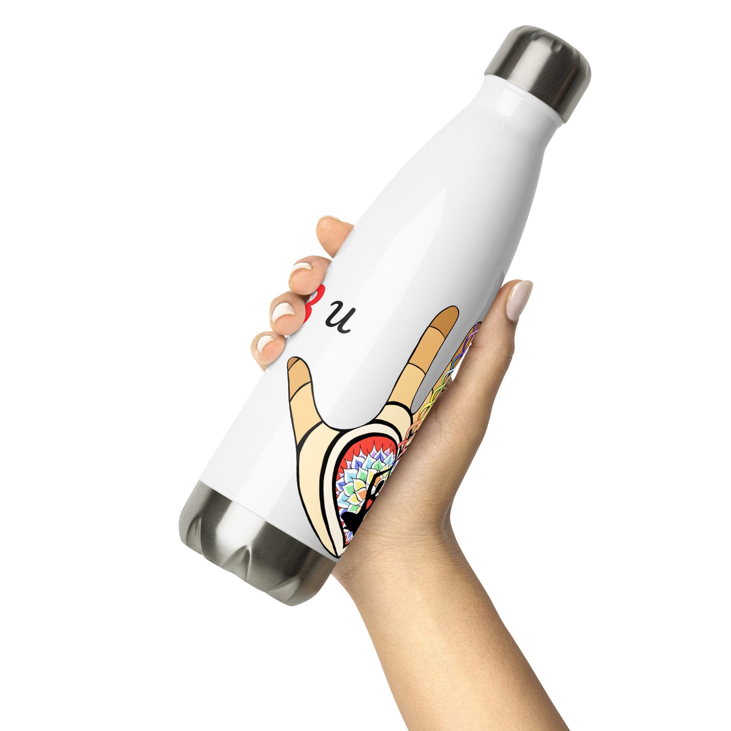 "I <3 You" stainless steel water bottle