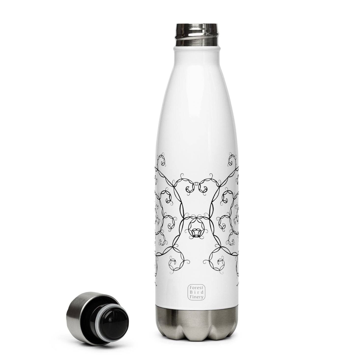 "Fractal" stainless steel water bottle