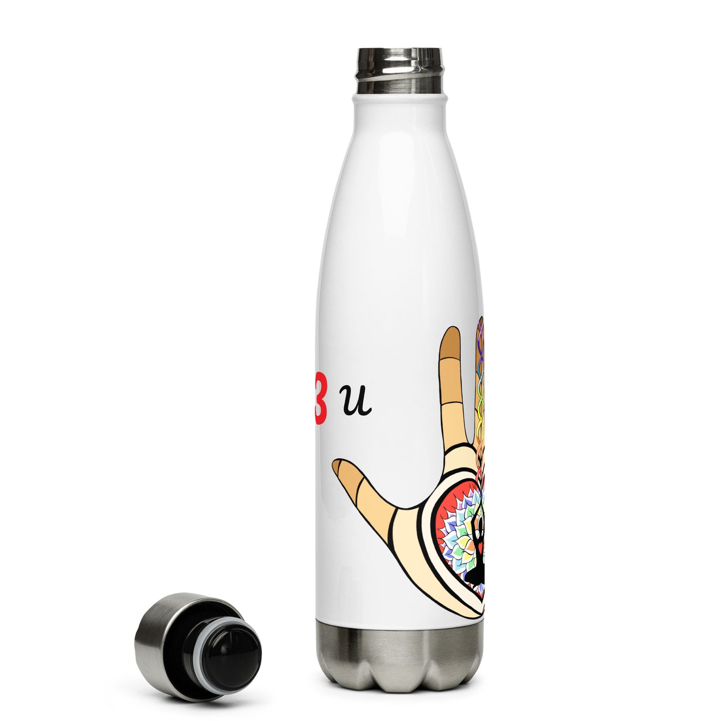 "I <3 You" stainless steel water bottle