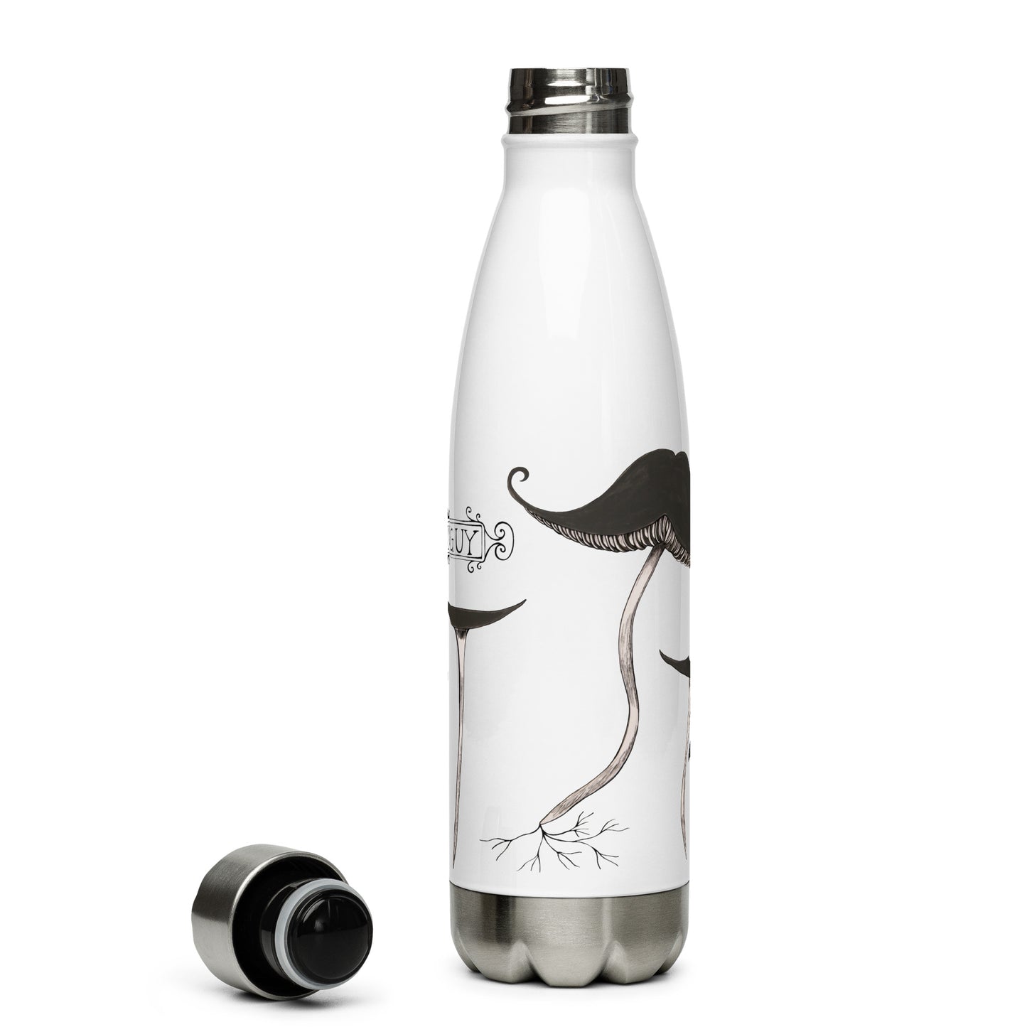 "Funguy" stainless steel water bottle