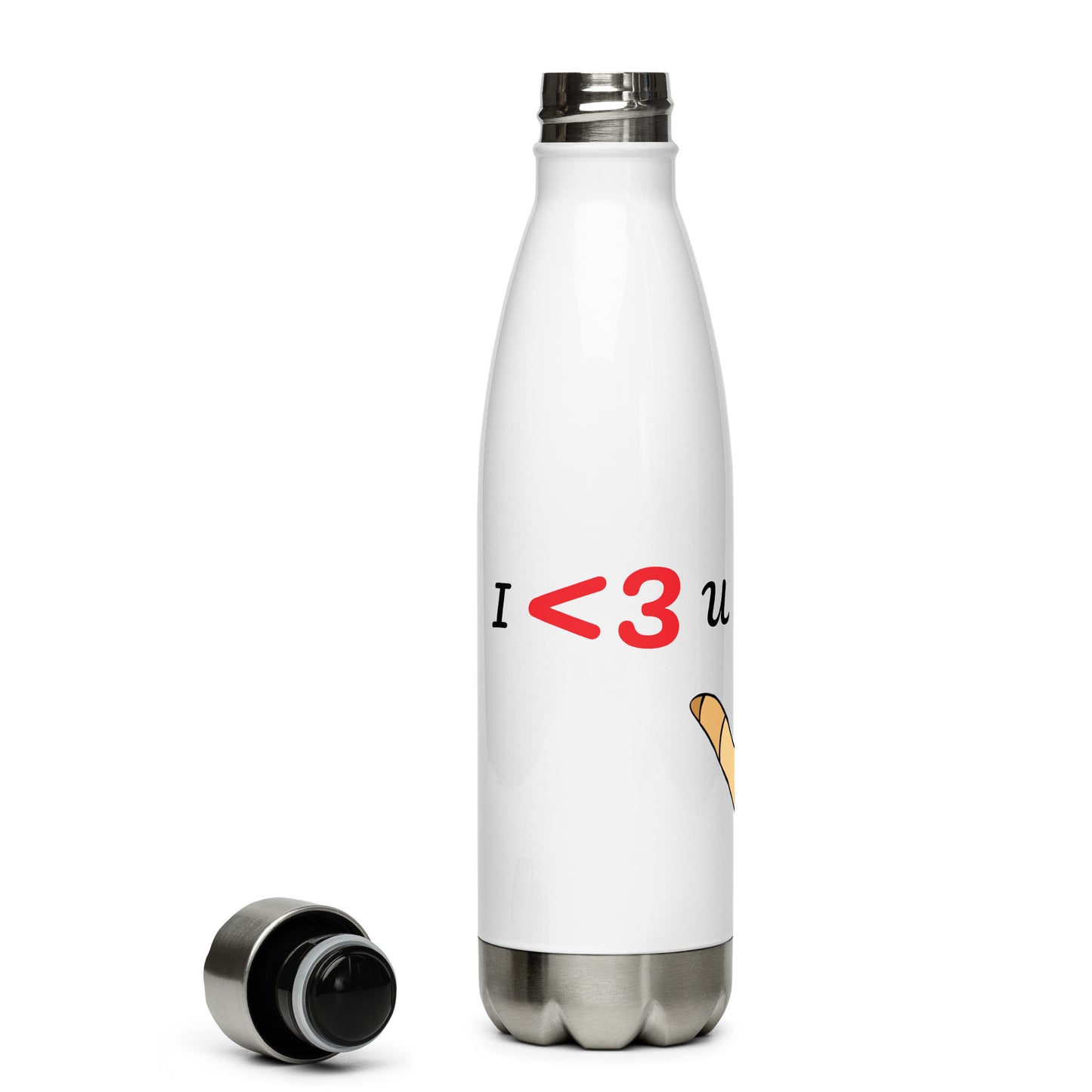 "I <3 You" stainless steel water bottle