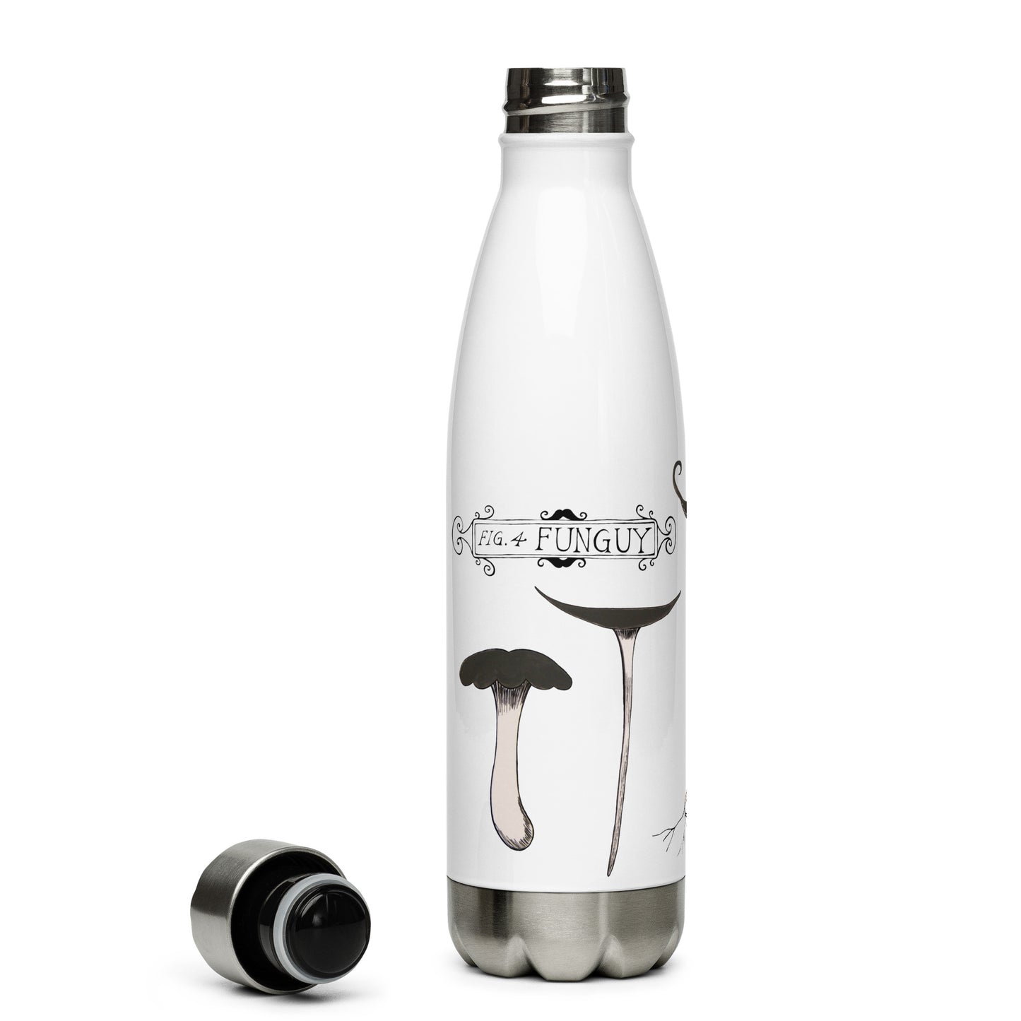 "Funguy" stainless steel water bottle