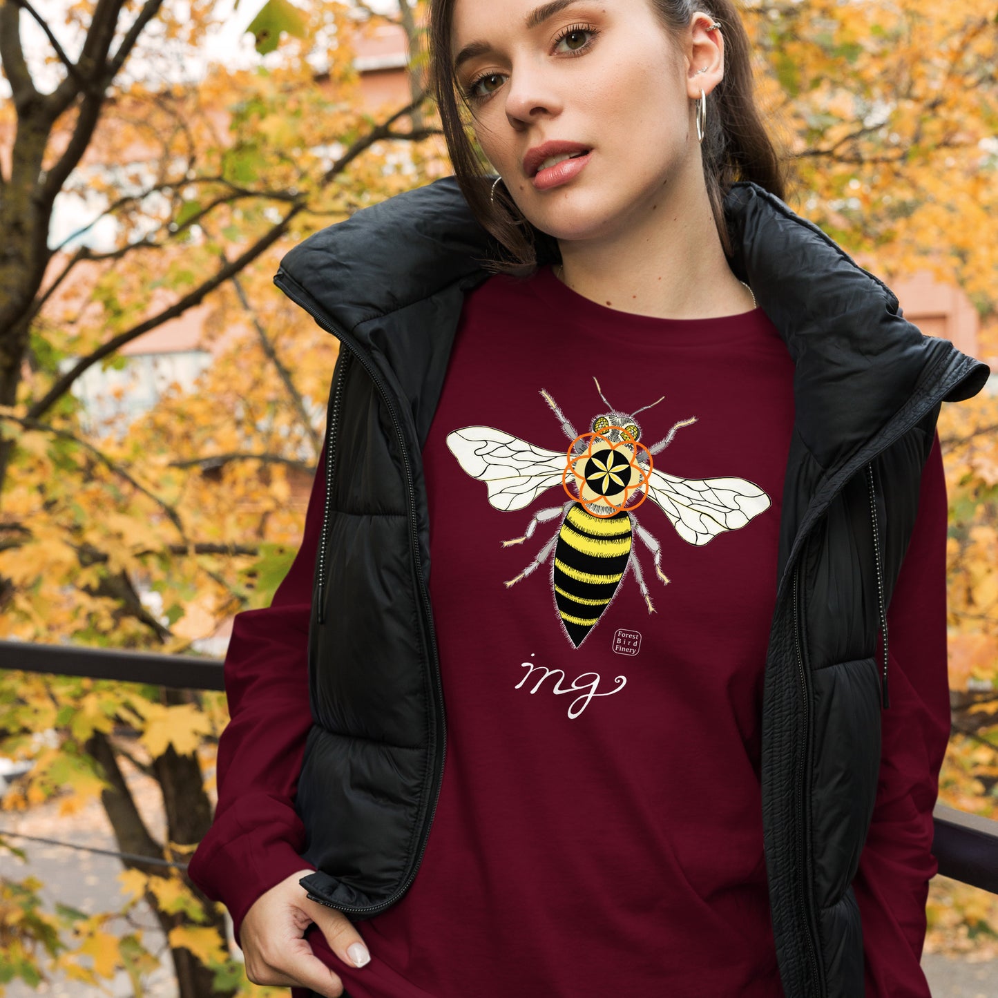 “Bee-ing” unisex long sleeve tee