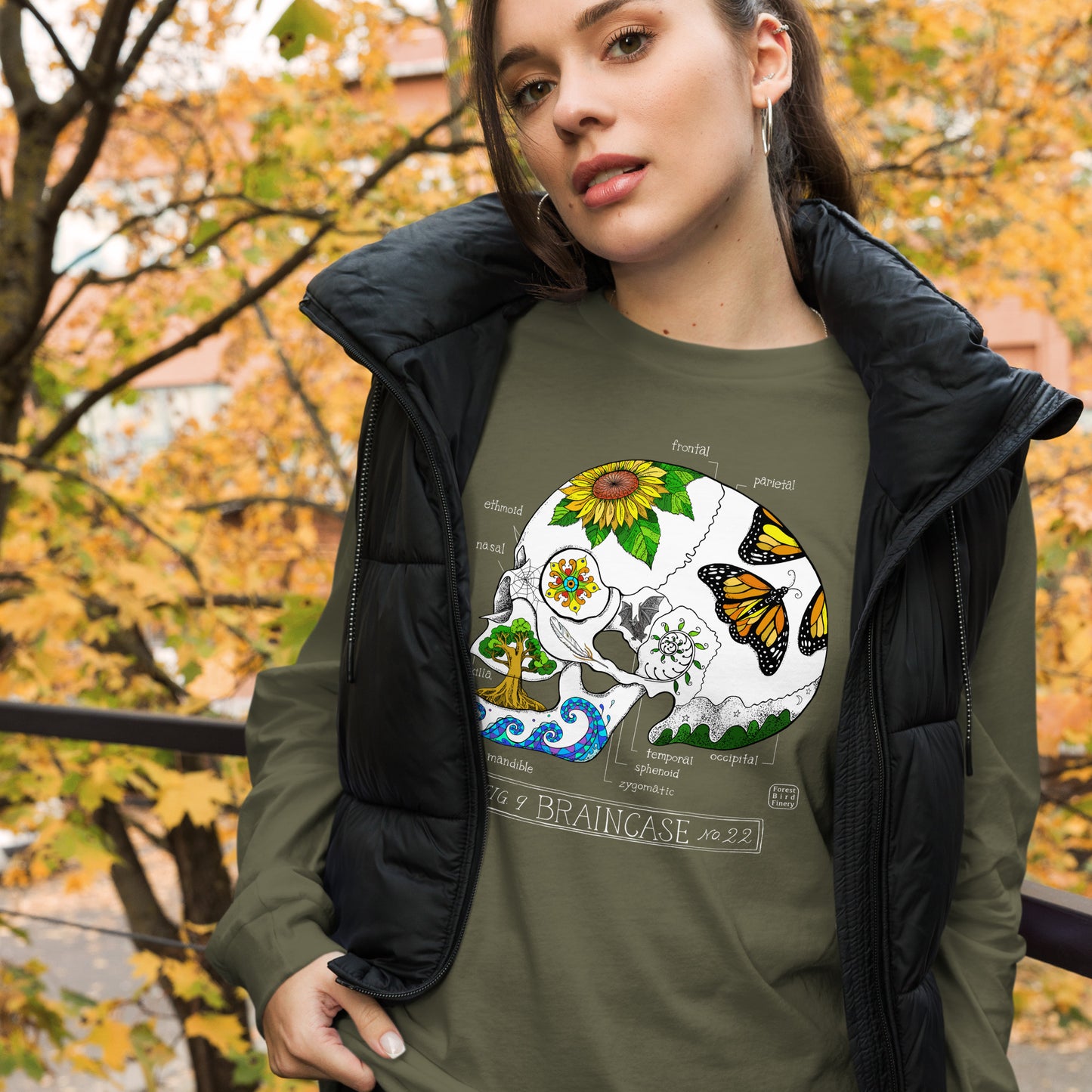 “Braincase” unisex long sleeve tee