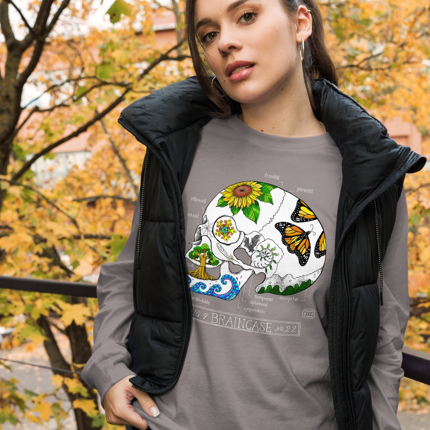 “Braincase” unisex long sleeve tee