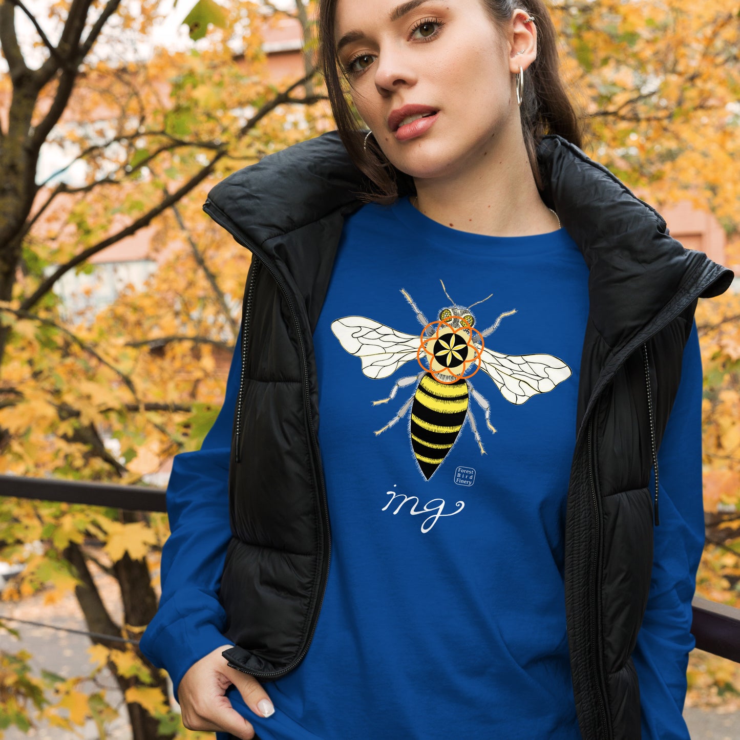 “Bee-ing” unisex long sleeve tee