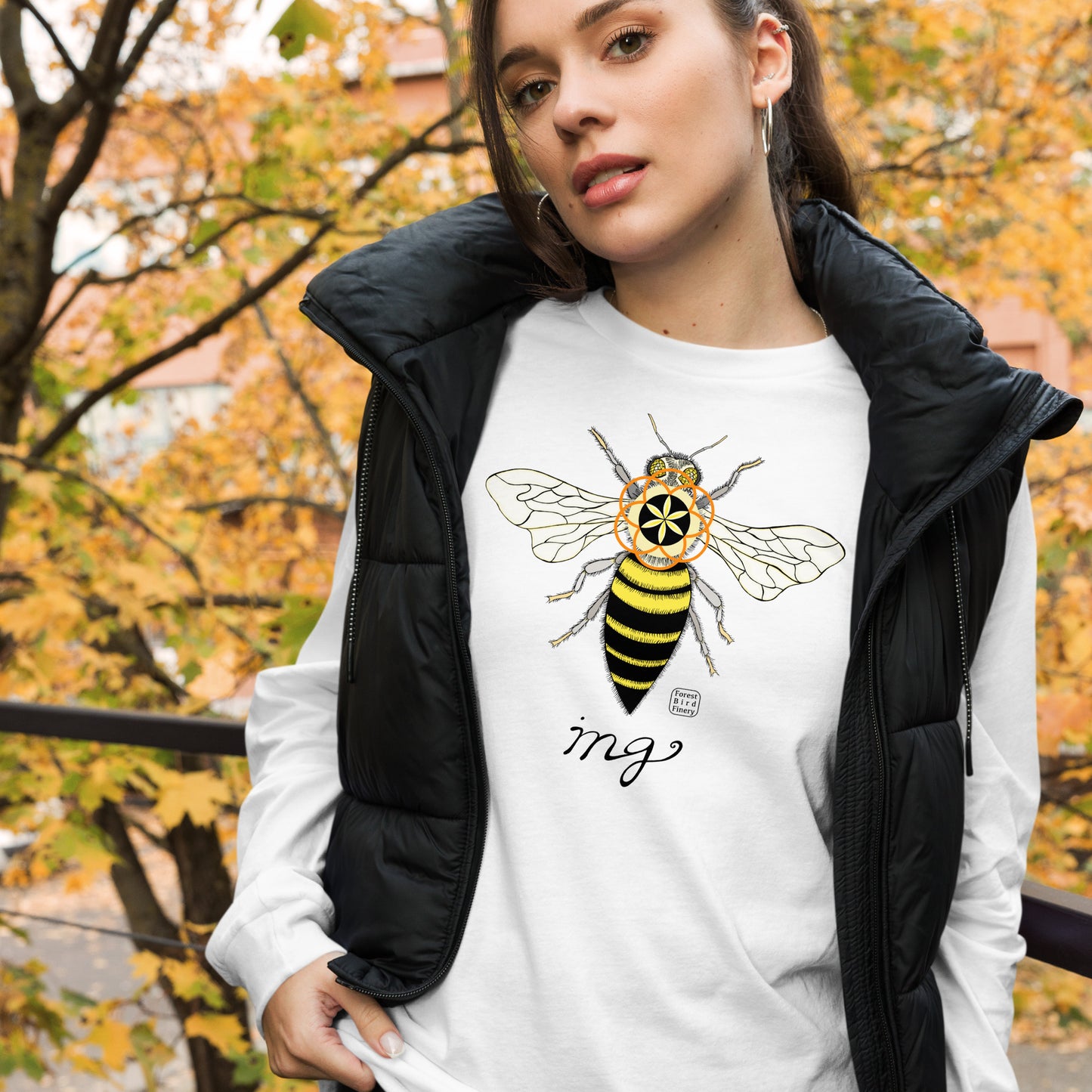 “Bee-ing” unisex long sleeve tee