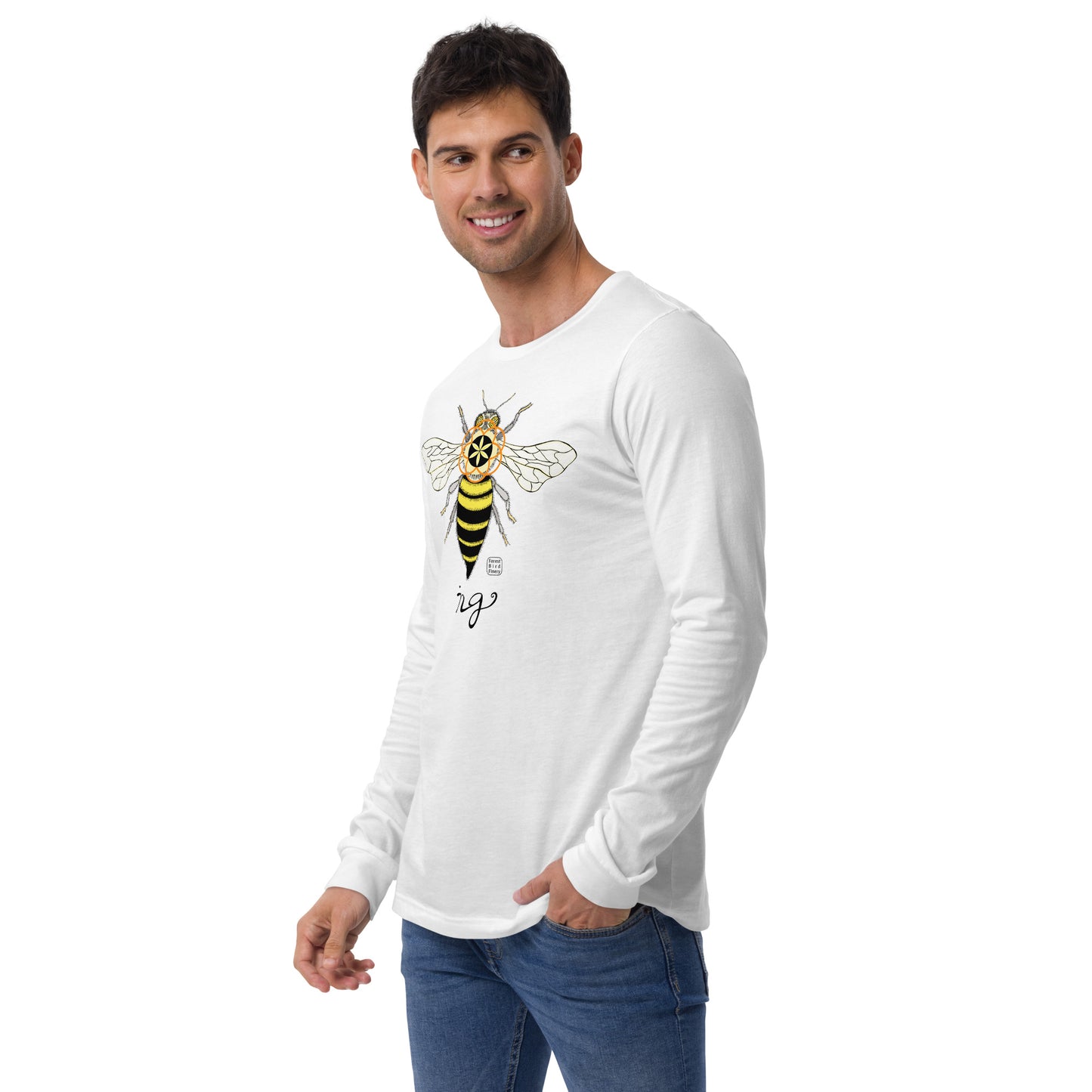 “Bee-ing” unisex long sleeve tee