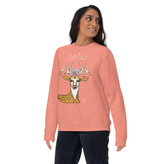 “Hello” unisex premium sweatshirt